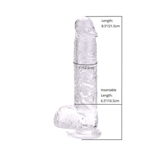Loving Joy 8 Inch Dildo with Balls Clear
