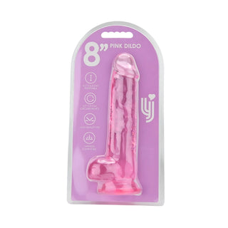 Loving Joy 8 Inch Dildo with Balls Pink
