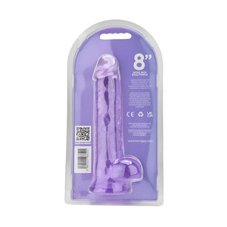 Loving Joy 8 Inch Dildo with Balls Purple