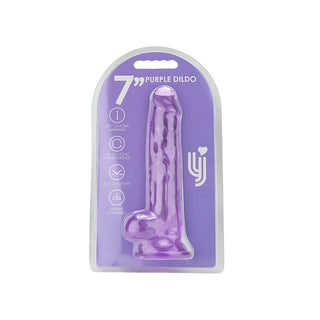Loving Joy 7 Inch Dildo with Balls Purple